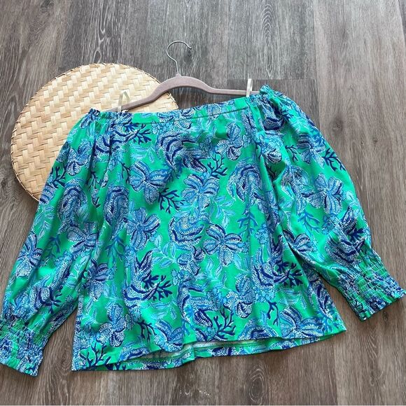 Lilly Pulitzer lessa off the shoulder top women’s size xs - Picture 7 of 7